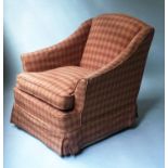 DURESTA ARMCHAIR, country house style with feather cushion and terracotta loose covers, 74cm W.