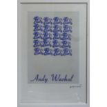 ANDY WARHOL 'Blue Cows', lithograph, from Leo Castelli gallery, stamped on reverse, edited by G