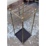 STICK STAND, Victorian style brass, 61cm H x 25cm x 25cm.