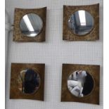 WALL MIRRORS, a set of four, contemporary design, bronzed frames, 40cm H. (4)
