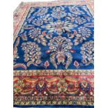 FINE SAROUGH FEREGHAN DESIGN CARPET, 300cm x 250cm, colbalt blue field.