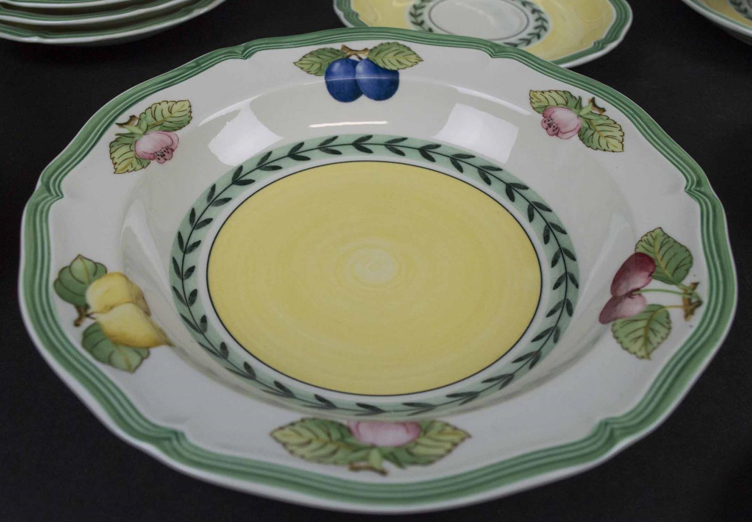 PART SERVICE, Villeroy and Boch 'French Garden Fleurence', five soup bowls, two tea cups, six - Image 2 of 9