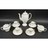 WEDGEWOOD COFFEE SERVICE, California coffee pot, sugar bowl, milk jug and four coffee cans and