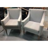 JUSTIN VAN BREDA ARMCHAIRS, a pair, 100cm H. (2) (with faults)