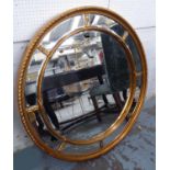 WALL MIRROR, Georgian style, gilt framed circular and marginal bevelled plates, 112cm diam.