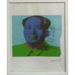 ANDY WARHOL 'Mao', lithograph, from Leo Castelli gallery, stamped on reverse, edited by G Israel
