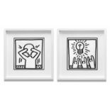 KEITH HARING 'Idea' and 'Light Bulb Man', 1982 a pair of lithographs, published by Tony Shafrazi