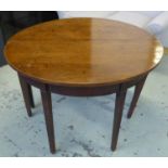 DINING TABLE, George III mahogany in three sections with demi lune ends and drop leaf centre, 72cm H