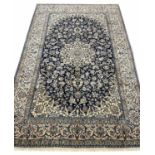 FINE PART SILK PERSIAN NAIN CARPET, 275cm x 175cm.