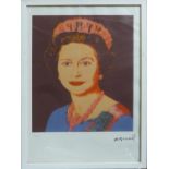 ANDY WARHOL 'Queen Elisabeth II', lithograph, from Leo Castelli gallery, stamped on reverse,