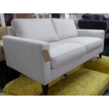 SOFA, contemporary neutral upholstery, on ebonised supports, 170cm W.