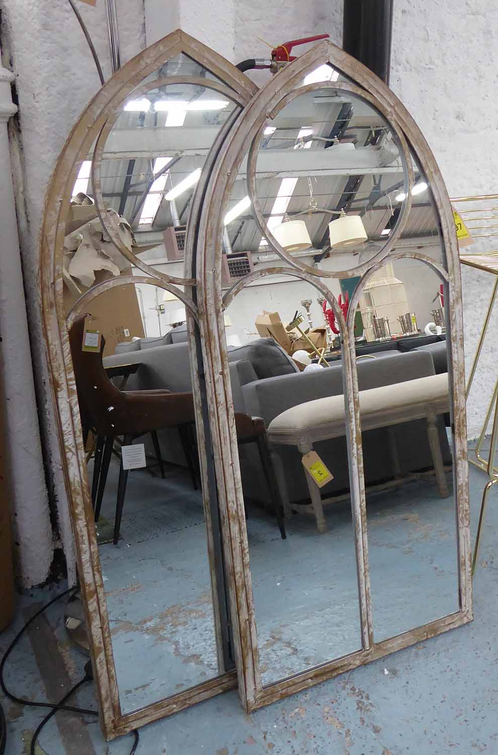 GARDEN WALL MIRRORS, a set of three, 122cm x 56cm (3). - Image 5 of 5