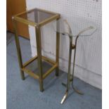 JARDINIERE STAND, 1970's to match previous lot, 76cm H, along with another stand with an octagonal