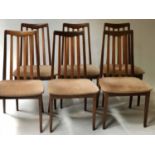 G PLAN DINING CHAIRS, a set of six, by Leslie Dandy, teak with comb backs, stamped, 90cm H. (6)