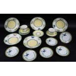 PART SERVICE, Villeroy and Boch 'French Garden Fleurence', five soup bowls, two tea cups, six