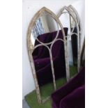 GARDEN WALL MIRRORS, a set of three, 122cm x 56cm. (3)