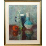 ZOYA POPOVA (Russian b.1915), ?Still Life with Vases and Persimmon?, 1996, oil on paper, 49cm x