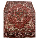 FINE PERSIAN HERIZ CARPET, 330cm x 245cm.