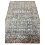 FINE PURE SILK GARDEN DESIGN CARPET, 270cm x 180cm.