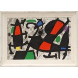 JOAN MIRO, Untitled abstract lithograph, printed by Maeght, 1970, 58cm x 38cm, framed and glazed.