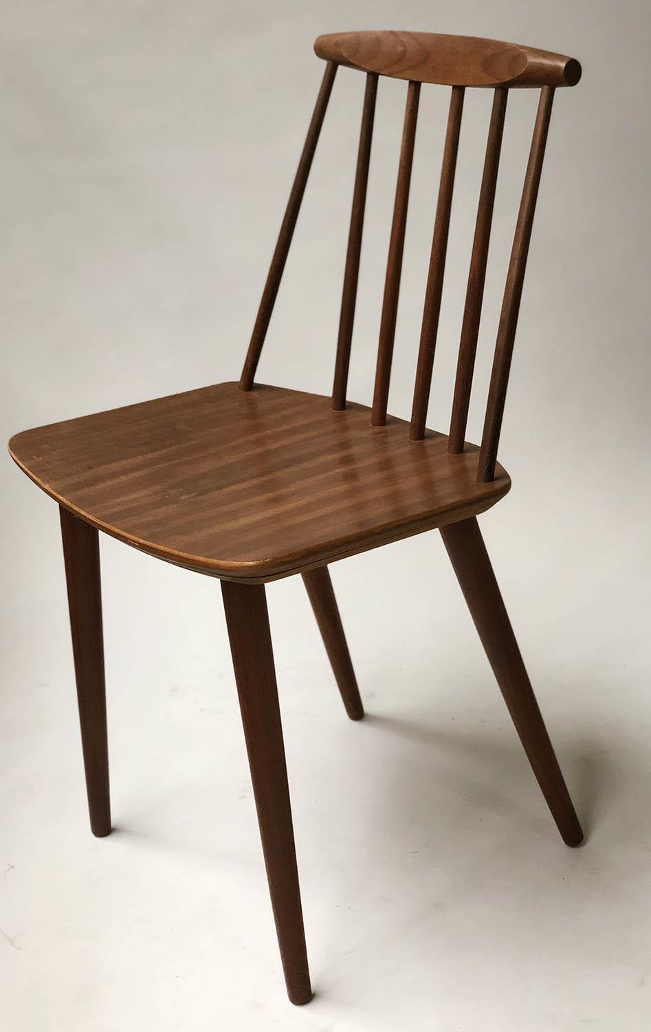 DANISH SIDE CHAIRS, a pair, Danish 1960's teak with slatted back and signature. - Image 5 of 6