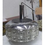 CEILING LIGHT, vintage Austrian, crystal and chrome, 105cm Drop approx. (with faults)