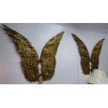 WINGS OF THE ANGELS, a pair, gilt metal, 91cm x 100cm. (2)