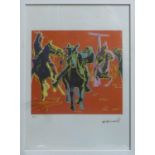 ANDY WARHOL 'Action Picture', lithograph, from Leo Castelli gallery, stamped on reverse, edited by