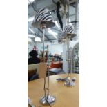 TABLE LAMPS, a pair, adjustable height with zebra shades. (2)