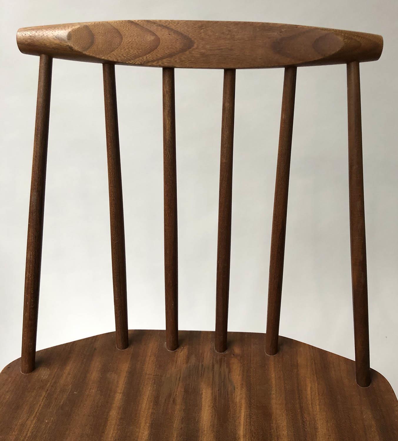 DANISH SIDE CHAIRS, a pair, Danish 1960's teak with slatted back and signature. - Image 4 of 6