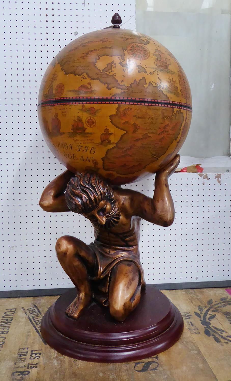 TERRESTRIAL GLOBE COCKTAIL CABINET, 85cm H.