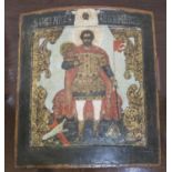 EARLY 19th CENTURY RUSSIAN ICON, on wood panel, 31.5cm x 26cm.