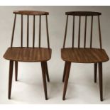 DANISH SIDE CHAIRS, a pair, Danish 1960's teak with slatted back and signature.