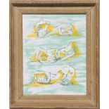 HENRY MOORE 'Reclining Figures', original lithographic, 1971, 30cm x 25cm, framed and glazed.