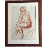 VALERI KOMAROV (Russian b.1947), ?Female Model?, 2005, a pair of sanguine drawings on paper, 45cm