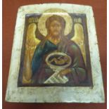 EARLY 19th CENTURY RUSSIAN ICON, 'Baptism', on wood panel, 32cm x 26cm.