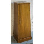 PEDESTAL CABINET, late Victorian mahogany of flared form with door enclosing shelves, 107cm H x 43cm