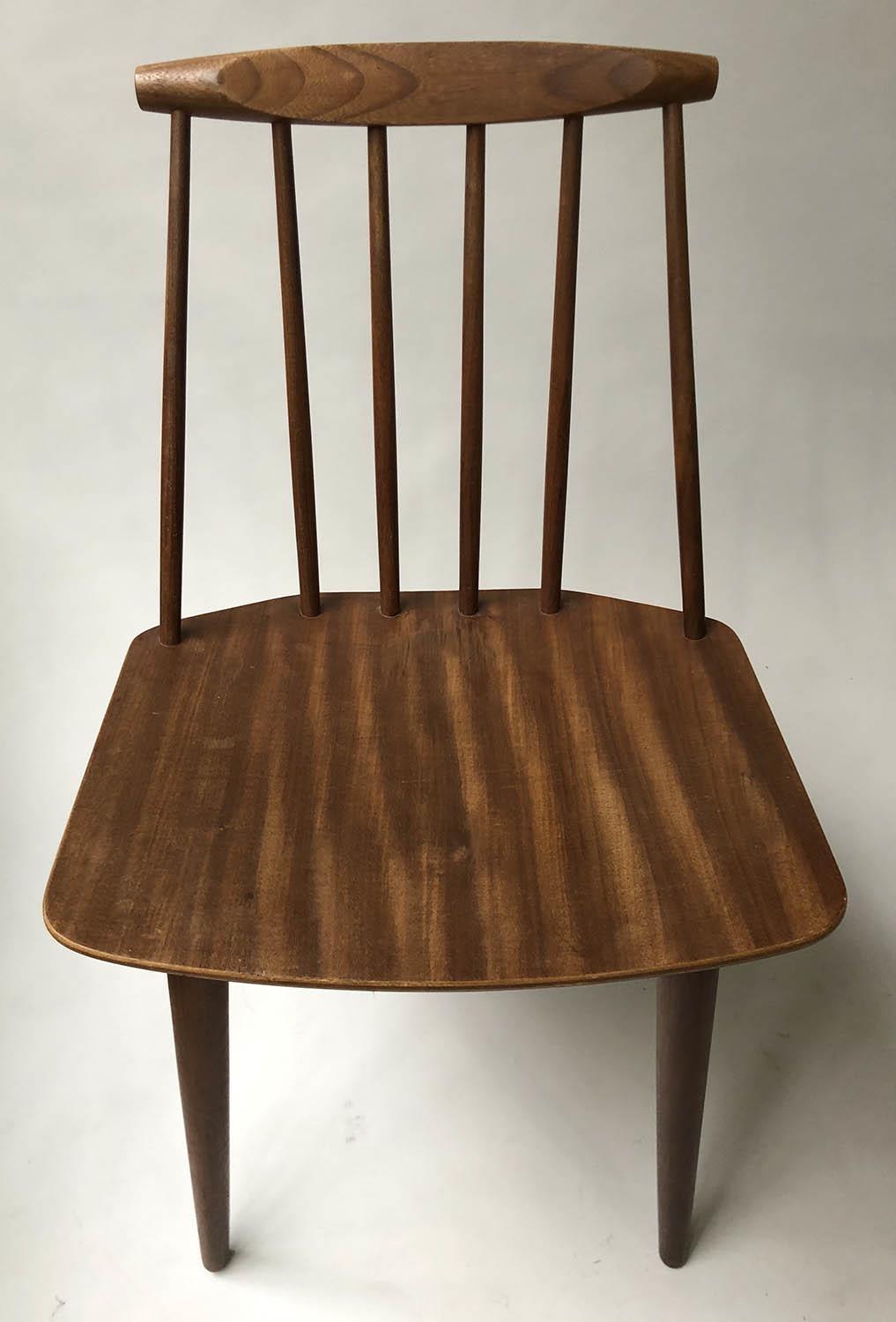 DANISH SIDE CHAIRS, a pair, Danish 1960's teak with slatted back and signature. - Image 2 of 6