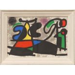 JOAN MIRO, lithograph 1970, printed by Maeght, 40cm x 55cm, framed and glazed.