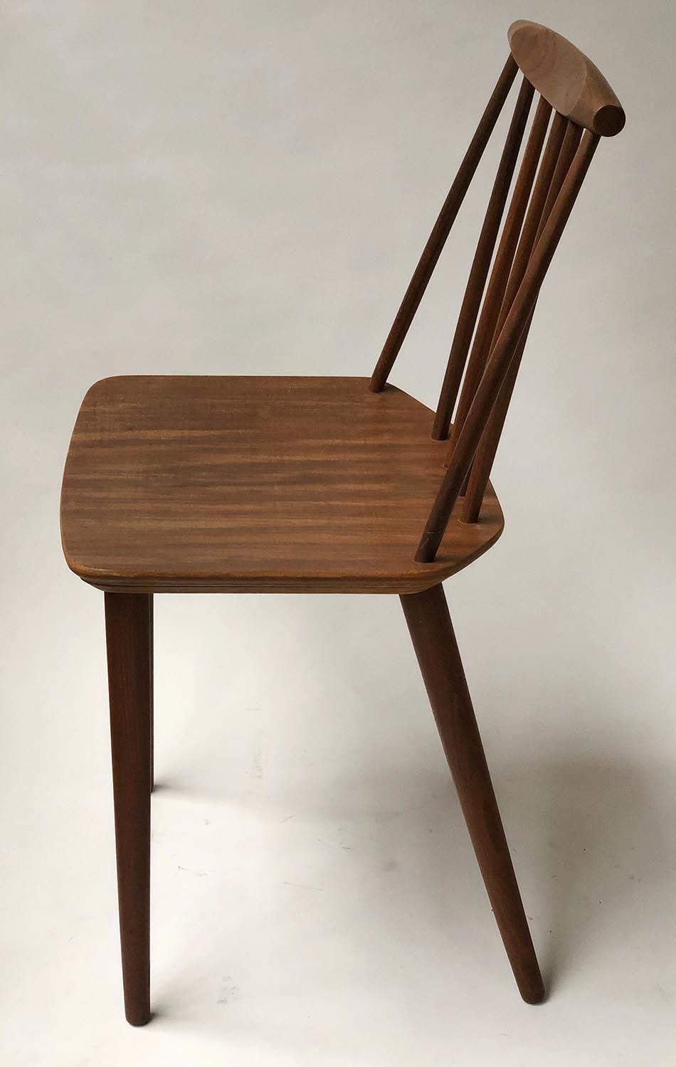 DANISH SIDE CHAIRS, a pair, Danish 1960's teak with slatted back and signature. - Image 3 of 6
