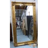 MIRROR, Continental style gilt frame, 120cm x 207cm approx.