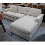 BESPOKE SOFA LONDON CORNER SOFA, ivory fabric upholstered, 264cm x 180cm x 74cm.