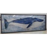 CONTEMPORARY SCHOOL WHALE, framed and glazed.