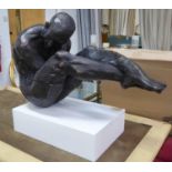 CONTEMPORARY SCHOOL, 'The gymnast' on stand, 73cm H.