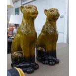 CERAMIC CATS, a pair, Art Deco style, glazed finish, 61cm H approx. (2)