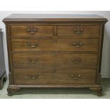 CHEST, George III mahogany, circa 1760, with two short and three long drawers, between quadrant