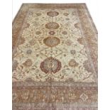 FINE SULTANABAD CARPET, 418cm x 304cm, all over palmette and scrolling vine design.