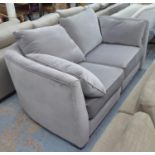 COLLINS & HAYES SOFA, grey velvet upholstered, 192cm W approx.