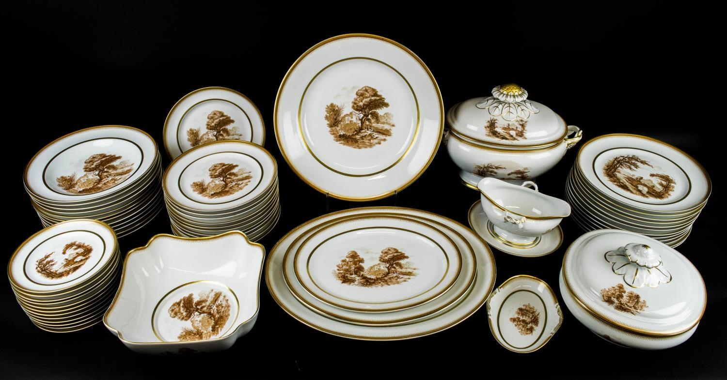 DINNER SERVICE, Vista Alegre twelve place setting including plates, soup bowls cheese/bread