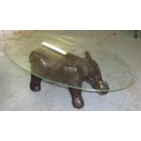 ELEPHANT LOW TABLE, contemporary, glass top, 61cm x 122cm x 42cm.